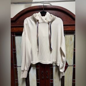 Ramy Brook Cream Hoodie with Colorful Drawstrings